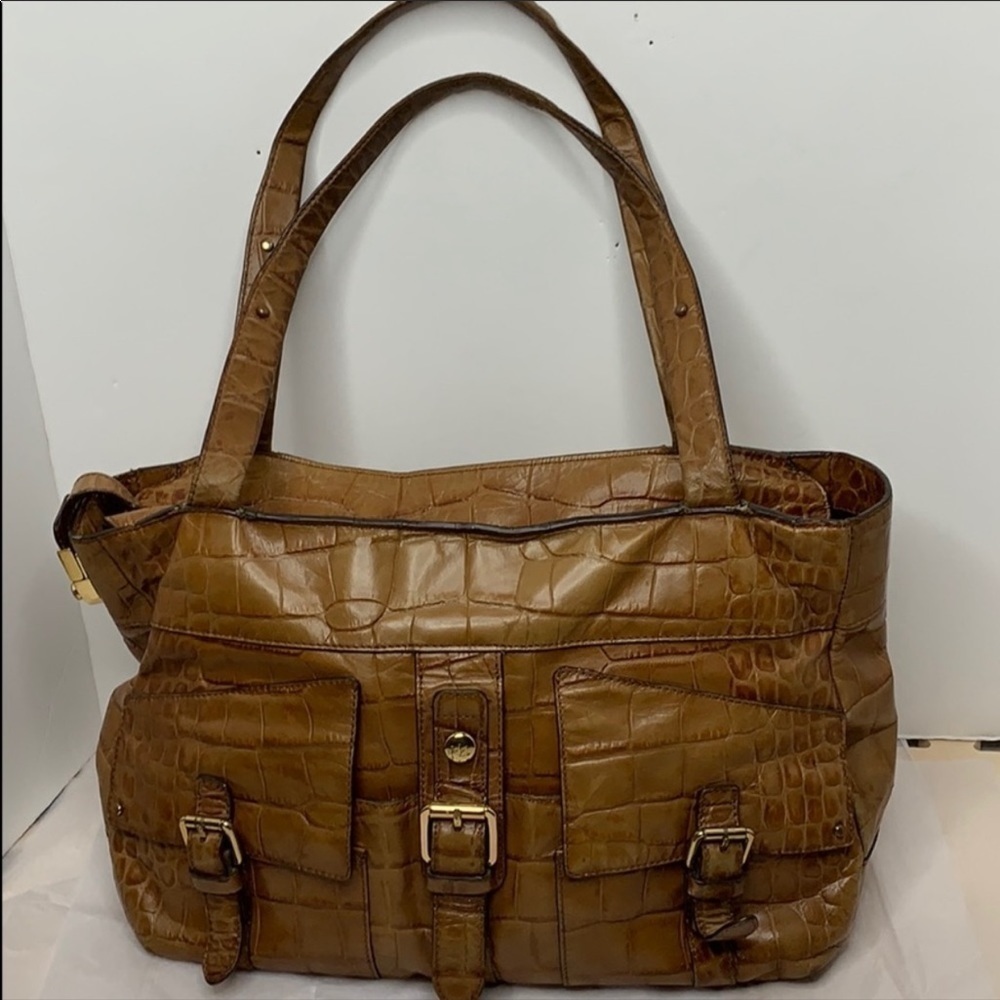 Ralph LAURN CROC EMBOSSED SATCHEL